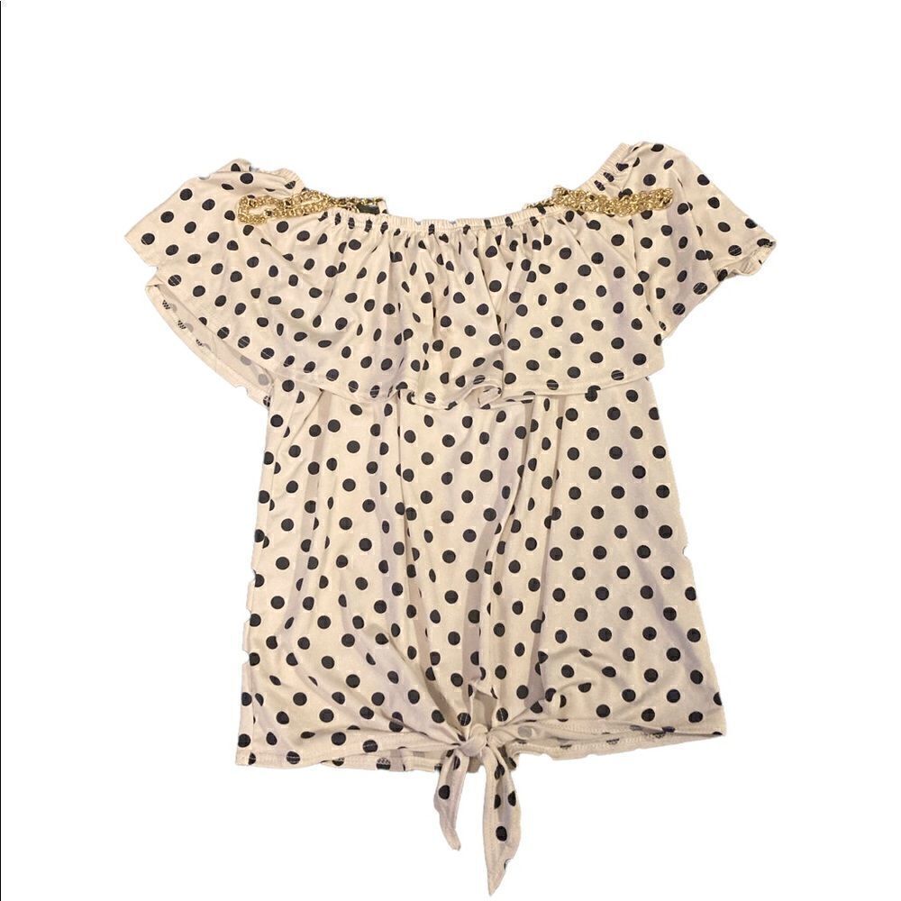 First Love Polkadotted Blouse Size Large